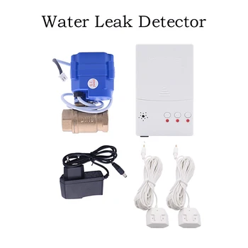  Детектор протечки воды WLD-807 1/2 дюйма, 3/4 дюйма Интеллектуальный латунный клапан или кран и 2 шт. 6-метровый датчик воды Защита от утечек воды