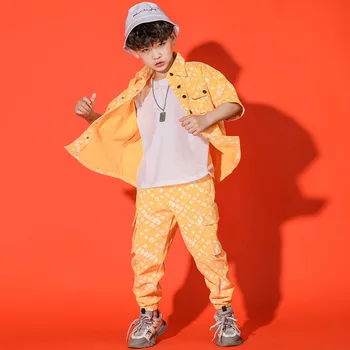 Детская танцевальная одежда Хип-хоп костюмы для девочек Мальчики Бальные танцы Костюмы Футболка Брюки Жилет Современное джазовое шоу Одежда Одежда