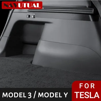  для Tesla Model Y 2021 2022 2023 Аксессуары для интерьера Задний багажник автомобиля Двухсторонний TPE Протектор Накладка Украшение Потертость Пластина