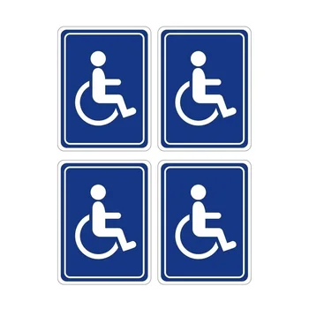  для инвалидов Наклейки на инвалидные коляски Знак доступа для инвалидов - наружное / внутреннее использование, виниловые наклейки, защита от ультрафиолетаВодонепроницаемость 4 этикетки