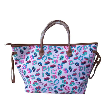 Женская сумка-шопер Европейская и американская дорожная высококачественная пляжная сумка Роскошный дизайнер Красочный леопардовый узор Сумка с принтом