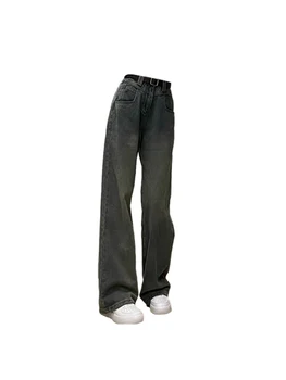 Женские винтажные синие джинсы с высокой талией, мешковатые модные джинсовые брюки, корейские уличные брюки Y2k, ретро, широкие штанины, ковбойские брюки 2023 года