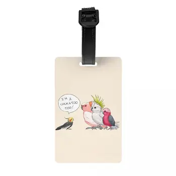 Забавная бирка для багажа какаду Корелла для чемоданов Птиц-попугаев Обложка конфиденциальности Имя Идентификационная карта