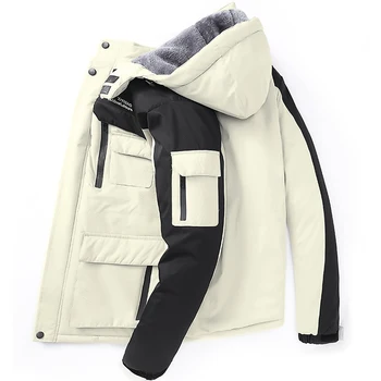Зимняя куртка мужская парка 6XL 7XL Куртка 8XL Мужская плюс утолщение бархата Пальто с капюшоном лыжный костюм мужские повседневные теплые куртки пальто 898