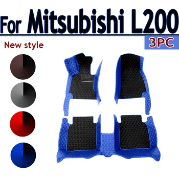 Изготовленные на заказ кожаные автомобильные коврики для Mitsubishi L200 Triton 2016 2017 2018 2019 2020 2021 Ковры Коврики Накладки для ног Аксессуары