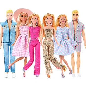 Комплект одежды / розовое сетчатое платье золотой костюм с пайетками / мужская одежда для 30см Xinyi FR ST Ken Barbie Doll / одежда для куклы из фильма