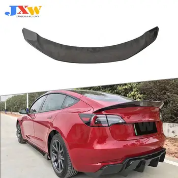 Крылья заднего спойлера из углеродного волокна для Tesla Model 3 2017-2020 V Style Багажник Отделка Наклейка Авто Стайлинг