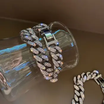 Кубинский браслет с бриллиантами