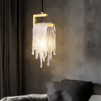 Медная светлая роскошная люстра для дома гостиная фоновое украшение стены спальня прикроватная атмосфера подвесной лампы