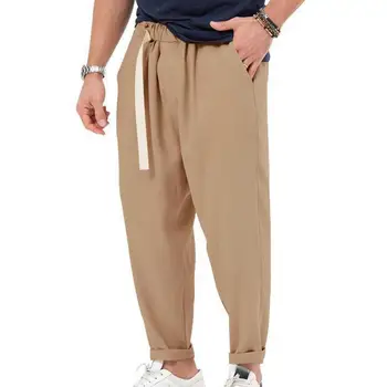 Мужские брюки Шаровары Шаровары с эластичным поясом Карманы с поясом Свободные для панталонов hombre