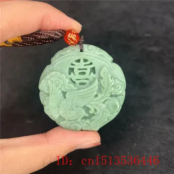 натуральный белый зеленый китайский нефрит феникс кулон ожерелье мода шарм ювелирные изделия двусторонний полый резной амулет подарки для нее