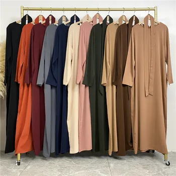 Новое поступление Нида Дубай Длинное женское вечернее платье Мусульманская абая кимоно однотонный карманный кафтан Турция Роскошный халат высокого класса