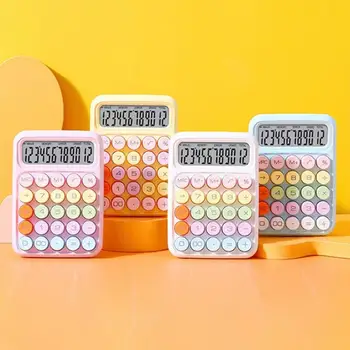 Новый калькулятор Портативные механические кнопки Калькулятор Простой в использовании для офиса, школы, дома, винтажных настольных канцелярских принадлежностей