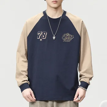 Осенняя и зимняя мужская модная бренд с цифровым принтом с длинным рукавом толстовка с капюшоном с круглым вырезом, свободная базовая рубашка большого размера