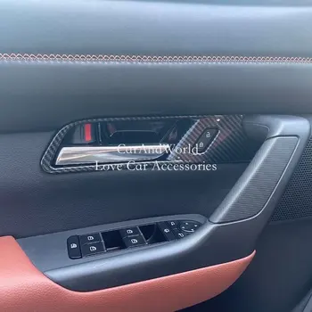 Отделка рамы ручки чаши внутренней двери ABS из углеродного волокна Автомобильные аксессуары для Mazda CX-50 CX50 2023 2024