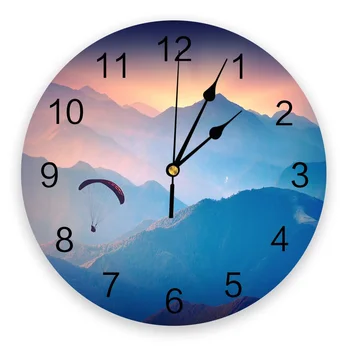 Параплан Sunrise Valley Настенные часы Домашний декор Спальня Бесшумные часы Цифровые часы для детских комнат