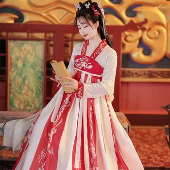 Платье Ханьфу для женщин, Тонкий Ханьфу, Древний китайский стиль, Летнее платье, Новинка для студента
