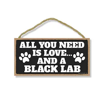 Подарки медовой росы, все, что вам нужно, это любовь и черный лабрадор, забавный деревянный домашний декор для любителей собак, декоративный настенный знак,