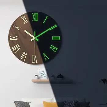 Подвесные часы Легкие кварцевые часы с питанием от батареи Декоративные Превосходные 12-дюймовые модные светящиеся настенные часы в скандинавском стиле