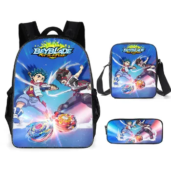 Популярная Beyblade Burst Evolution 3D-печать 3 шт./комплект Школьные сумки для школьников Рюкзак для ноутбука Рюкзак Наклонная сумка через плечо Пенал