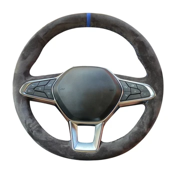 Противоскользящая замшевая кожа 100% подходит автомобильная крышка рулевого колеса оплетка для Renault Clio 5 (V) Zoe Captur 2019-2020 Автомобильные аксессуары
