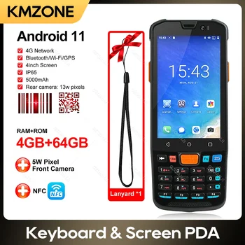 Прочный КПК Android 11 Мобильный 2D-сканер штрих-кода Сенсорный экран Клавиатура Портативный КПК с Wi-Fi 4G LTE 1,5 метра Устойчивость к падениям