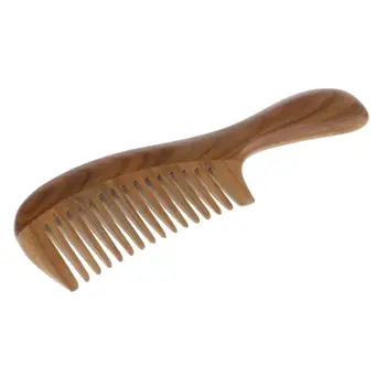 Расческа для волос из сандалового дерева Нет статической расчески с широкими деревянными зубьями ручной работы