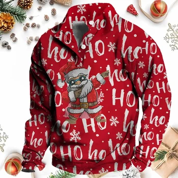 Рождественские свитера Винтажная толстовка с капюшоном для мужчин Мужская одежда оверсайз Повседневная толстовка Футболки с длинным рукавом Ретро Пуловер Топы 2023