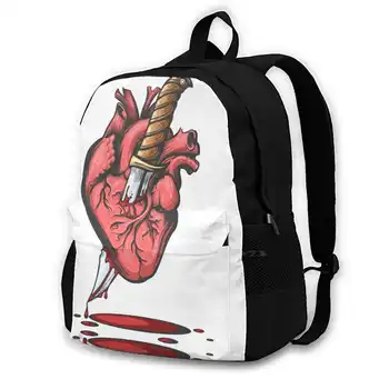Сердце, пронзенное ножом, 3D-печать, дизайн, рюкзак, повседневная сумка, сердце, нож, татуировка, любовь, вектор, символ, клинок, кинжал, дизайн, искусство