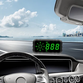 Спидометр Пробег HUD Цифровая сигнализация скорости Универсальная для всех автомобилей Компас GPS Спидометр Дисплей Новейший C3010