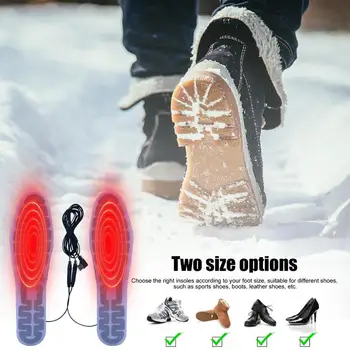  Стельки с подогревом для мужчин и женщин USB Аккумуляторная электрическая грелка для ног Стельки с подогревом для кроссовок, сапог, кожаной обуви, удобная