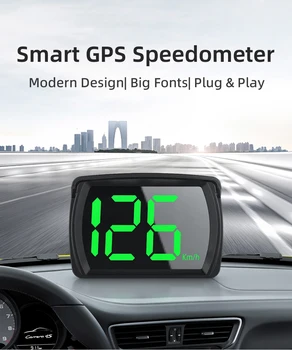 Цифровой GPS спидометр Автомобильный HUD Head Up Display Plug And Play Большой шрифт KMH Автомобильная электроника Аксессуары для всех автомобилей