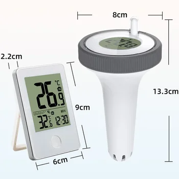 Цифровой термометр для бассейна Плавающий на открытом воздухе Беспроводной плавающий датчик температуры, используемый для аквариума ванных комнат плавательных бассейнов