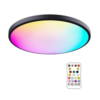 Энергосберегающий потолочный светильник для ванной комнаты 24 Вт RGBCW Color 3000-6500k Светодиодные потолочные светильники с регулируемой яркостью и дистанционным управлением для домашней спальни